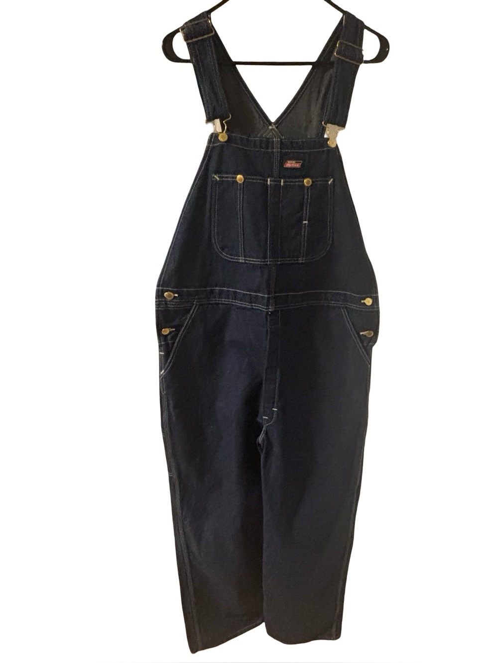 Dickies Blue Indigo Workwear Utility Denim Overalls with Front Bib Pocket 38x32